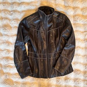 Marc XS Lambskin Leather Moto Jacket